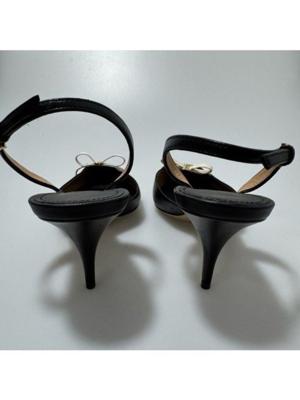 Ferragamo Gylla 70mm Bow Slingback Pumps Black Size 9.5 - Picture 4 of 7